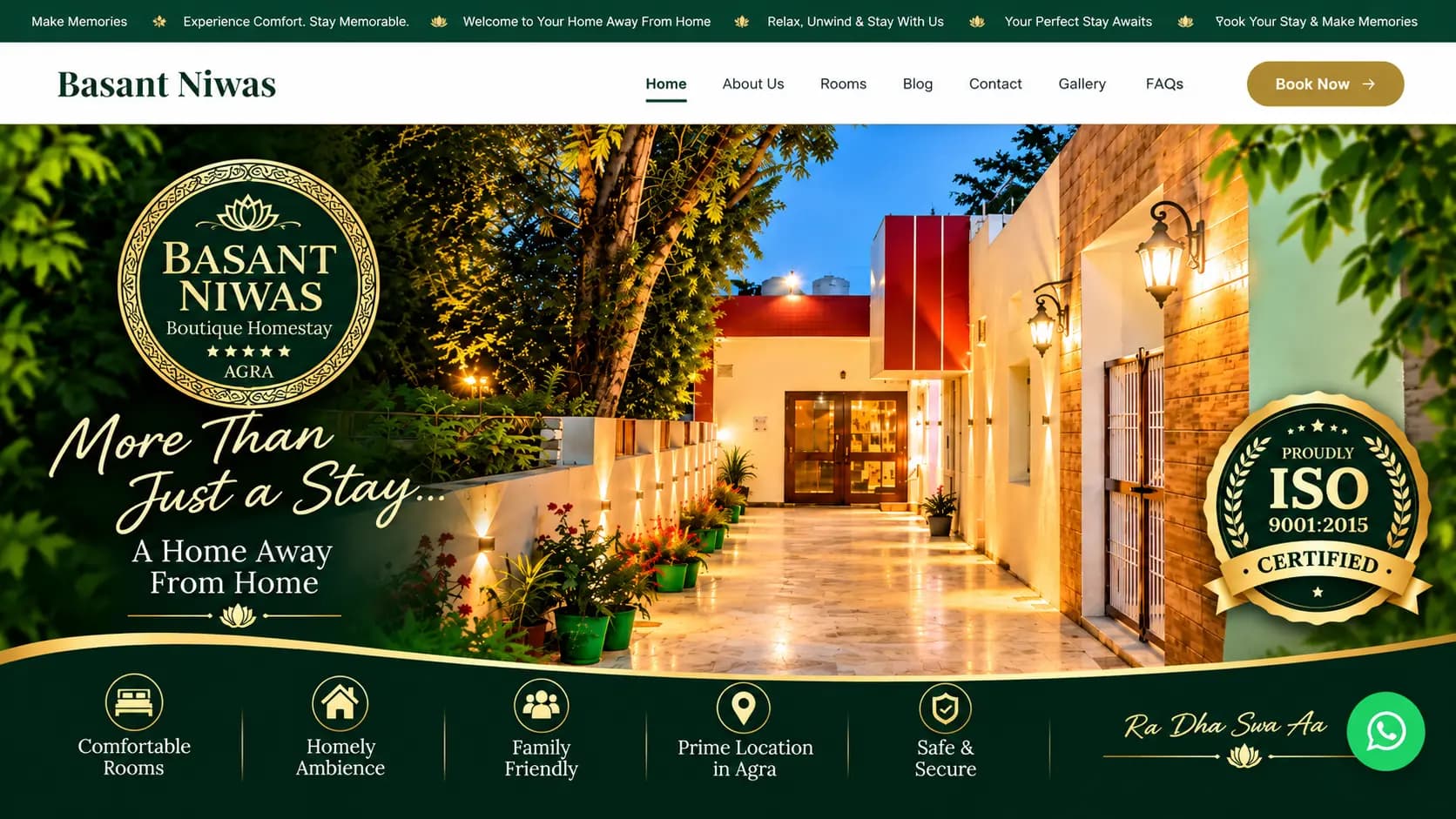 Basant Niwas Homestay Website project preview